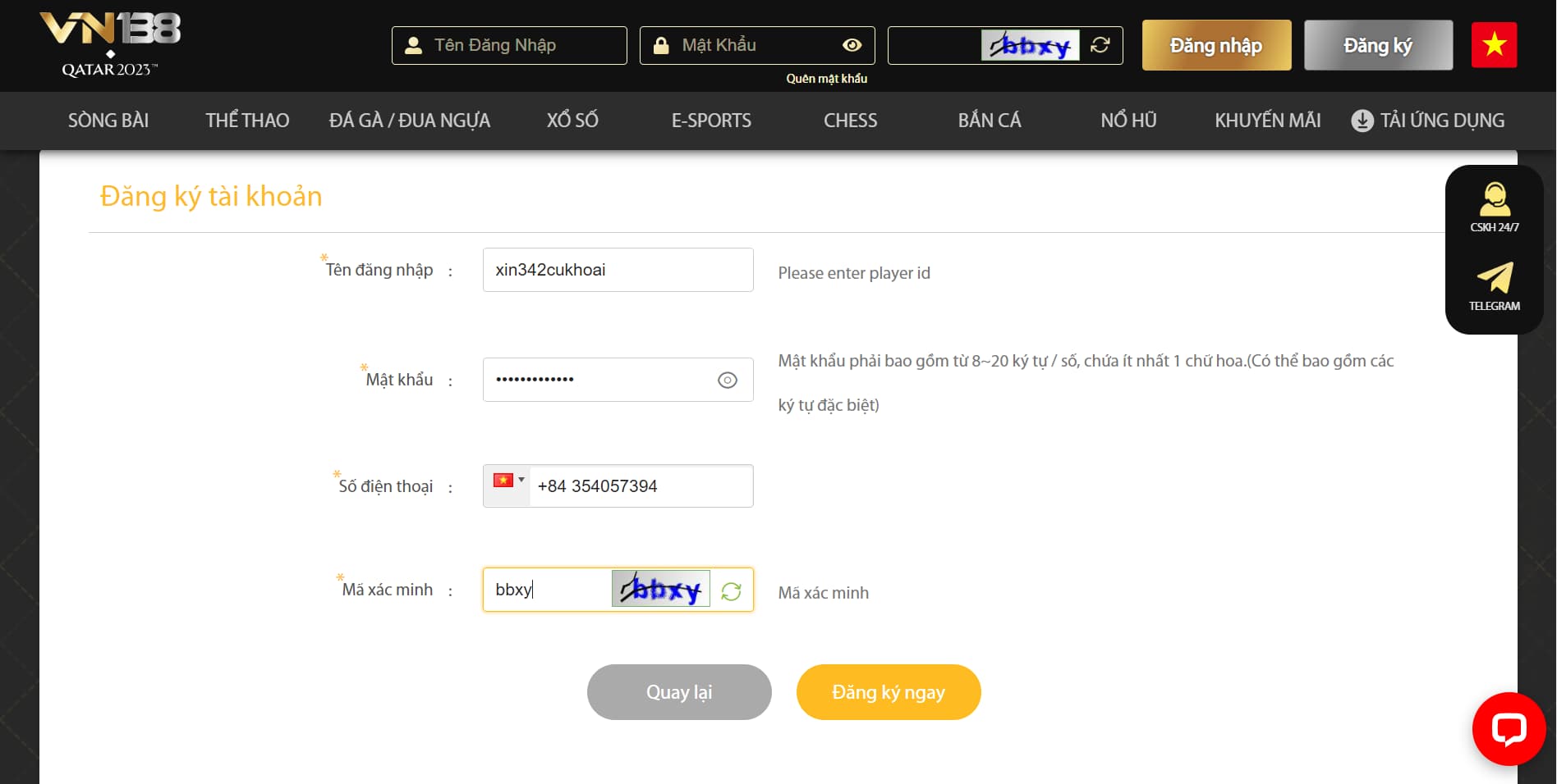 VN138 - Sân chơi cá cược đình đám năm 2023 cho mọi người 4 Hướng Dẫn Tạo Tài Khoản Vn138