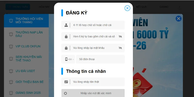 OKFUN - Sân Chơi Cá Cược Trực Tuyến Uy Tín Nhất Việt Nam 5 Quy Trình Đăng Ký Được Thiết Kế Đơn Giản